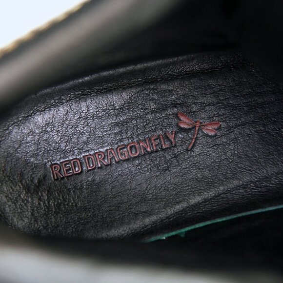 Red Dragon Fly Goldtone Embellishments High Top in Gold Black Women Size 10 - Picture 15 of 16